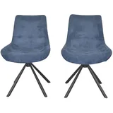Esszimmerstuhl Stühle 2er-Set Blau Speisestühle Küchenstuhl Polsterstuhl Stuhl