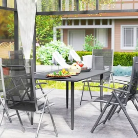 Outsunny Gartentisch 150 x 90 x 73 cm Schwarz