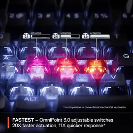 SteelSeries Apex Pro Mini Gen3, Gaming-Tastatur, Mechanisch, Sonstiges, Kabelgebunden, Schwarz