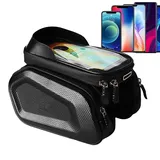 Huvqianu Fahrrad-Handyhaltertasche, Fahrrad-Rahmen-Telefontasche, wasserdichte Rahmen-Telefontasche, Fahrrad-Aufbewahrungstasche mit Handyhalterung, Fahrrad-Telefontasche,