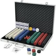 vidaXL Poker Set mit 1.000 Chips Aluminium