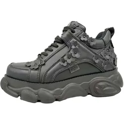 Plateausneaker BUFFALO "CLD CORIN DAISY", Damen, Gr. 39, schwarz, Lederimitat, modisch, Schuhe, Chunky Sneaker, Schnürschuh, Halbschuh mit Memory Foam Innensohle