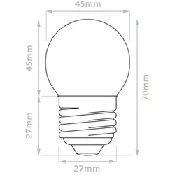 LED Leuchtmittel G45 - kaltweiß 6000K - E27 - 1W | SATISFIRE