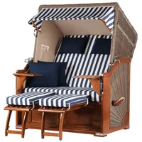 Bene living Strandkorb-Set - 2-Sitzer - Schaalsee Mahagoni -