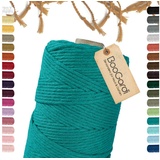 BooGardi Makramee Garn · Türkis 3mm x 200m · 3mm oder 5mm · viele Farben · Baumwollkordel · Baumwollgarn · DIY Bastelkordel · Kordelband