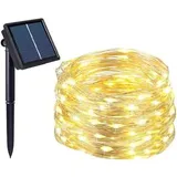 salcar Lichterkette Kunststoff 10 m 100 LEDs spritzwassergeschützt Warmweiß