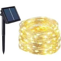 salcar Lichterkette Kunststoff 10 m 100 LEDs spritzwassergeschützt Warmweiß