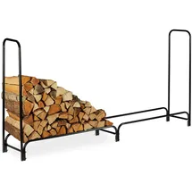 Relaxdays Kaminholzregal Metall 245 x 40 x 122 cm Schwarz