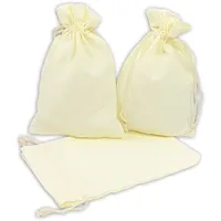 12 Geschenksäckchen creme 15 x10cm Baumwolle Adventskalender Säckchen Stoffbeute