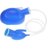 DOITOOL 1 Set tragbare Urinflasche für Herren, Urinal-Drainage-Topf, Auto, Urinflasche mit Schlauch, auslaufsicher, Unisex, Urinflasche mit Handhalter (blau)