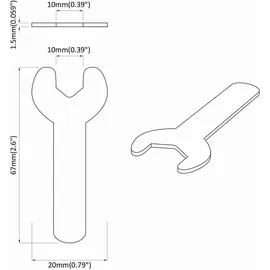 vidaXL Spanner 10 mm Eisen 12 Stück