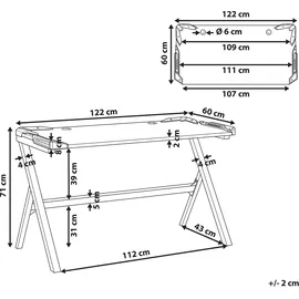 Beliani Spieltisch, Schwarz 120 cm Arbeitszimmer, Schreibtische, Computertische