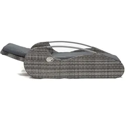 Lounge-Liege Terrassenliege Grau Stahl Kissen T 194,5 cm Garten Terrasse Veranda