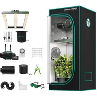 MARS HYDRO Smart Growzelt Komplettset mit Digitaler Temperatur und Feuchtigkeitsregler,FC-E1500 App Fernbedienung Dimmbar Light,80X80X160cm 1680D Grow Box Komplettset,4" Automatischer Belüftungssat