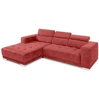 SOMETA Ecksofa Cocoon Samt Stoff Coral
