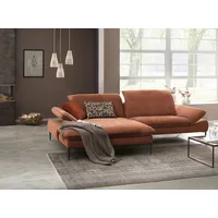 Ecksofa W.SCHILLIG "enjoy&MORE" Sofas Gr. B/H/T: 294cm x 87cm x 185cm, Schlingenpolgewebe W82, Recamiere links, mit Kopfteilverstellung-mit Armlehnenverstellung-mit Sitztiefenverstellung, orange (living coral w82) in Living coral, Füße schwarz pulverbeschichtet, Breite 294 cm