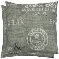 GO-DE Dekokissen 48 x 48 x 12 cm grau 2-tlg.
