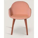 Xlmoebel Polsterstuhl Moderner Lehnstuhl mit Armlehnen in Rosa und elegantem Design (1 St), Hergestellt in Europa orange
