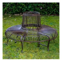 Aubaho Gartenbank Set Bank Antik-Stil Garten Metall Eisen braun