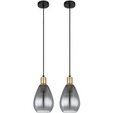 GLOBO Rauchglas 1-flg. 15 cm oval schwarz