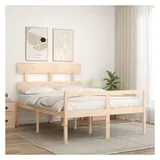 vidaXL Seniorenbett mit Kopfteil 140x190 cm Massivholz
