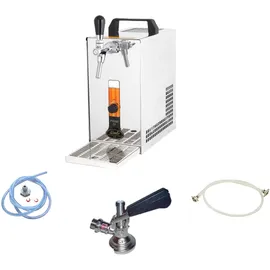 ich-zapfe Komplett Set - Zapfanlage, Bierzapfanlage, Bierzapfen PYGMY 20/K mit Membranpumpe, 1-leitig Trockenkühlgerät aus Edelstahl, 25 Liter/h, Green Line, Zapfkopf:5 Liter Adapter