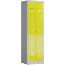 Classix Spind lichtgrau, zinkgelb X-510406, 1 Schließfach 50,0 x 50,0 x 180,0 cm
