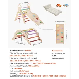 Vevor Kletterbogen 9-in-1 Kletterspielzeug Mehrfarbig