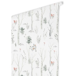 K&L Wall Art Vliestapete »Kinder Vliestapete«, Tiere Aquarell Birkenwald, mehrfarbig, matt - bunt