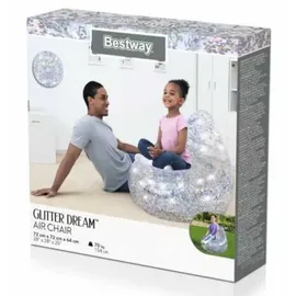 BESTWAY Glitter Dream Air Aufblasbares Sofa - Clear / Glitter - +6 Jahre