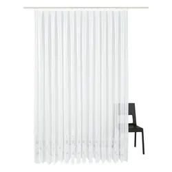 Gardine WECKBRODT "Jacqu", weiß, B:80cm H:245cm, Polyester, Gardinen, feste Falten, Jacquard, halbtransparent, Bordüre, nach Maß, Store