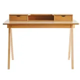 miliboo Schreibtisch aus hellem Holz mit Ablagen L120 cm PULITO