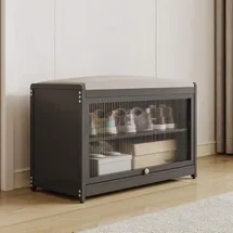 Bakaji Schuhbank 70 x 32 x 45 cm schwarz