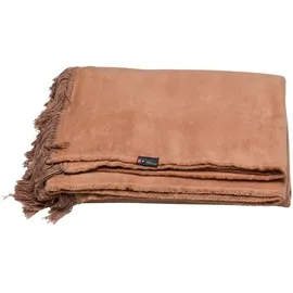 David Fussenegger Wohndecke Vienna 'Uni' mit Fransen 150 x 200 cm Noisette