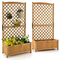 Costway Blumenkasten mit Spalier 180 x 0 x 0 cm Braun/Gelb/Orange