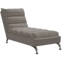 vidaXL Chaiselongue mit Kissen Taupe Stoff