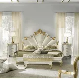 Xlmoebel Schlafzimmer-Set Modern Schlafzimmer Bett mit 2x Nachttische Kleiderschrank, (3-tlg., Bett / 2x Nachttische), Hergestellt in Europa weiß