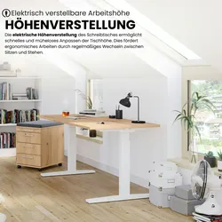 bümö elektrisch höhenverstellbarer Schreibtisch 160x80 cm in Nussbaum, Gestell silber - Schreibtisch höhenverstellbar elektrisch, elektrischer
