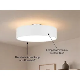 meineWunschleuchte Calma 1 E14 rund Stoff weiß Ø 60 cm
