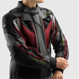 Rebelhorn Hardy 3.0 Textiljacke Grau/Schwarz/Rot XS