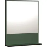 WELLTIME Badspiegel Amrum (1-St), Eleganter Badezimmerspiegel mit Ablage - Maße (B/T/H) 60-80/14/74 cm grün 60 cm x 74 cm x 14 cm