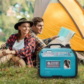 Könner & Söhnen LPG/Benzin-Inverter-Generator KS 3100iG S von Könner & Söhnen. Notstromaggregat 3100 W, Schuko-Steckdose 230 V, 2 USB-Anschlüsse, LED-Anzeige, ECO-Modus, Kupferwicklungen, stromerzeuger EURO V.