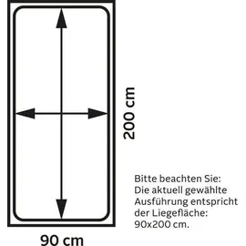 Westfalia Schlafkomfort Boxspringbett 90 x 200 cm H3 Grau