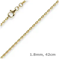 Schmuck Krone Goldkette 1,8mm Ankerkette aus 585 Gelbgold, 42cm, Gold 585 goldfarben