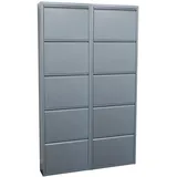 VCM Pisa 100 x 173 x 16 cm Schuhschrank / grau