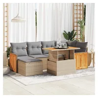 vidaXL Garten-Lounge-Set 7-tlg. beige