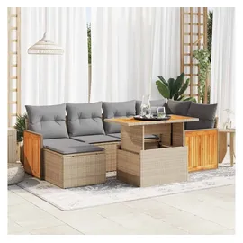 vidaXL Garten-Lounge-Set 7-tlg. beige