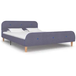 vidaXL Bettgestell Hellgrau Stoff 140x200 cm