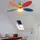 GLOBO Deckenventilator Kinderzimmer Ventilatorlampe bunt Deckenleuchte Lüfter Vor-Rücklauf, Glas, App Steuerung cct, Smart rgb led 4,8W 450Lm, d 106,6 cm