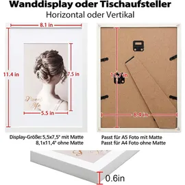 luxuskollektion Bilderrahmen A4 Holzrahmen Acrylglas MDF